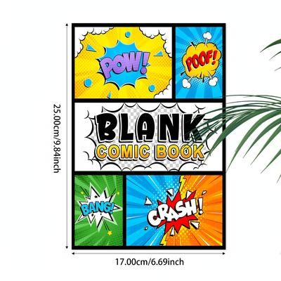 TEMU 1pc & Easy Diy Blank Comic Book - 20 Thick Pages, Fun Craft Activity For Adults & , Parties, Holidays & Birthday Gifts!, Creative Journaling | Vibrant Cover Art | Durable