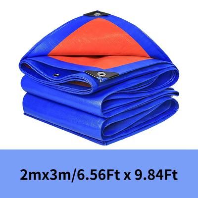 TEMU 1pc Heavy Duty Rainproof Cloth, Blue/orange Durable Pe Polyethylene Tarpaulin, Rainproof, Sunshade, Uv Protection, Tarpaulin, Suitable For Yard, Camping, Home, Outdoor, Rv Emergency,