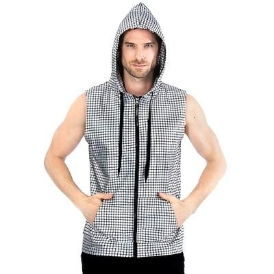 Retrò Vintage Anni '80 Rave Felpa con cappuccio senza maniche Disco Chiusura lampo Griglia / Plaid Costume Per uomo Halloween Carnevale Festival Musicale Parata dell'Orgoglio Circolo gay Adulti Gilet