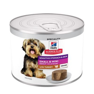 24x200g Turkey Mousse Small & Mini Sensitive Stomach & Skin Science Plan Hill's Wet Dog Food