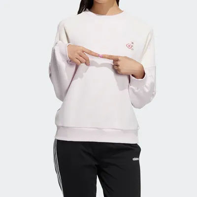 Adidas Official Authentic NEO Casual Women's Round Neck Loose Sports Hoodie HF7292