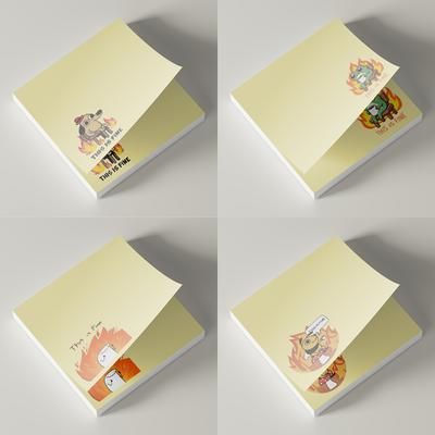 "TEMU 4-pack Funny " Fine" Sticky Notes, 3x3 Inch, 50 Sheets Each, Humorous Office & School Supplies, Adhesive Square Paper Notes For Students, Teachers, Home Use"