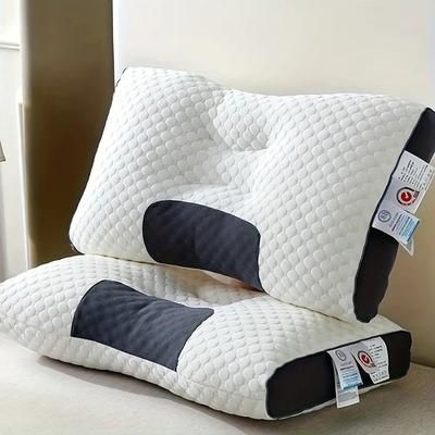 TEMU 2025 New 3d Honeycomb Pillow Neck Pillow, Multifunctional Home Neck Support Pillow, Zipper Closure, Suitable For All , 48*74cm