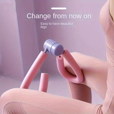 TEMU 1pc Tpe Pink Non-electric Pelvic Floor Muscle Trainer & Thigh Exerciser For Postpartum Recovery, Leg & Hip Toning - Discreet Home Workout Gift For Women