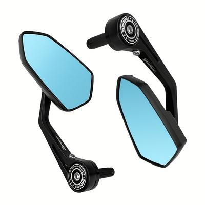 TEMU Pair Of Adjustable Scooter Rearview Mirrors - 360° Rotatable, On Handlebars, Cnc, Black - Enhance Visibility And Safety - Perfect Gift For Cyclists