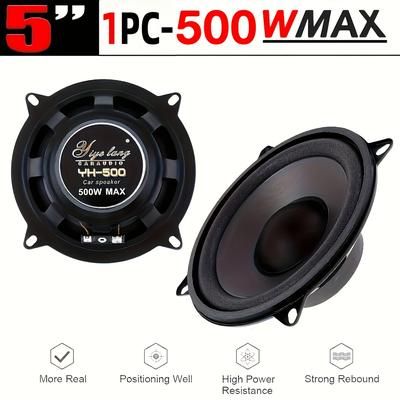 TEMU 5-inch 500w Speaker, Car Door Horn, Stereo Full Frequency Speaker, 2-way Car Coaxial Full Frequency Speaker Yh-500, Car Hifi Speaker, Suitable For Car Audio Speaker Modification, Car Door Horn