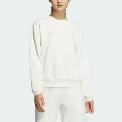 Adidas Official Genuine 2024 New Women's Simple Round Neck Sport Sweatshirt JJ3577