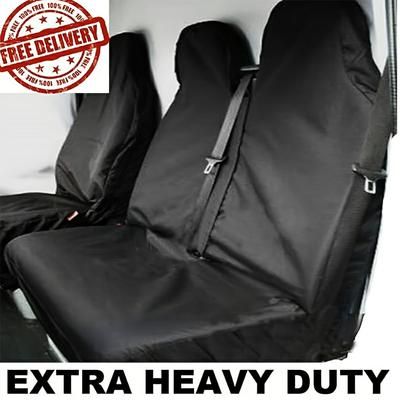 TEMU Waterproof Black Van Seat Covers (2+1 Seats) For Ford Transit - Anti-stain & Dust-proof Car Seat Protector Set, Quick Installation, Ideal For Daily Use And Cargo Transport