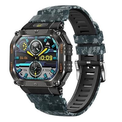 Smartwatch Imosi, orologio militare da esterno con torcia a LED, chiamata Bluetooth, schermo HD da 1,75, impermeabile fino a 30 m, oltre 100 modalità sportive, batteria da 480 mAh, promemoria messaggi per uomini e donne.