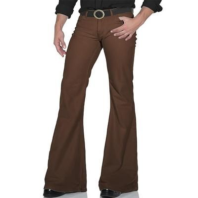 Retrò Vintage Anni '70 Fantastico Pantaloni a zampa d'elefante Pantaloni a zampa Hippie Disco A vita medio-alta Tinta unica Costume Per uomo Halloween Carnevale Festival Musicale Festa a tema retrò