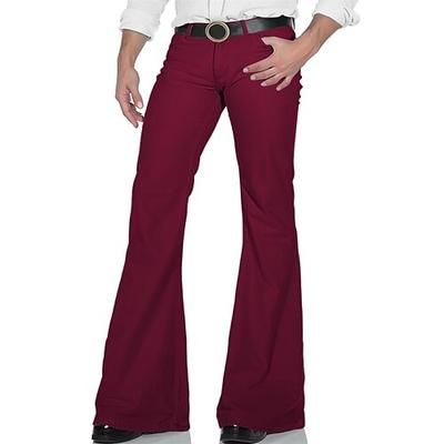 Retrò Vintage Anni '70 Fantastico Pantaloni a zampa d'elefante Pantaloni a zampa Hippie Disco A vita medio-alta Tinta unica Costume Per uomo Halloween Carnevale Festival Musicale Festa a tema retrò