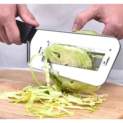coltello trituratore in acciaio inossidabile per preparare il cavolo senza sforzo, affettatrice manuale per verdure per cavolo, patate e canna da zucchero, pelapatate e taglierina multifunzione