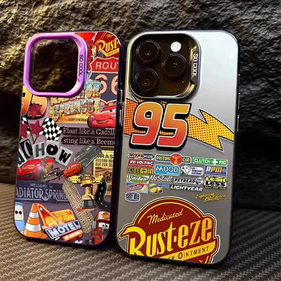 Saetta McQueen 95 Auto Cassa Del Telefono Per IPhone 16 e 15 14 13 12 11 Pro Max X XR XS Plus Mini SE 2020 2022 Mobile Coque Funda