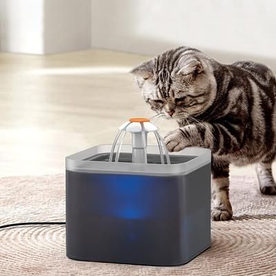 TEMU Cat Fountain 2l, Cat Water Fountain, Automatic Pet Water Fountain, Super , Grey, 16*16*12.6cm