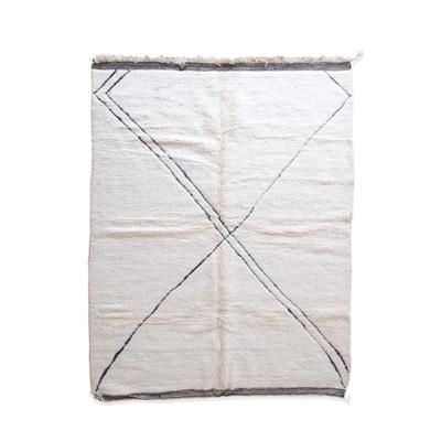Tappeto berbero marocchino in lana bianca 210 x 276 cm