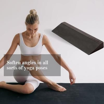 TEMU Heavy-duty Eva Foam Squat Wedge Block - Leg Strength, Balance & Flexibility - Adjustable Calf Strap For Yoga, Weightlifting & Deep Stretches - Comfortable, Durable & Portable - In Blue/black