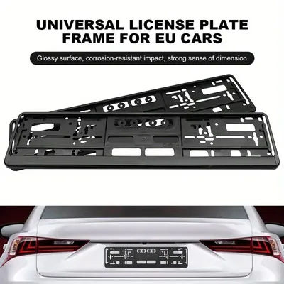 2pcs A license plate frame that meets British standards and EU standards, with a carbon fiber/Black texture.
