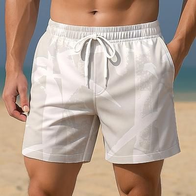 Per uomo Piante Bambù Costumi da bagno Pantaloncini da mare Pantaloncini da Surf Misura del girovita medio Streetwear Hawaiano Vacanza al Mare Tasche Laterali fodera in rete Coulisse elastica in vita