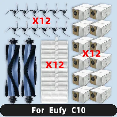 Compatible For ( Eufy C10 ) Robot Vacuum Replacement Parts Accessories Main Side Brush Hepa Filter Dust Bag