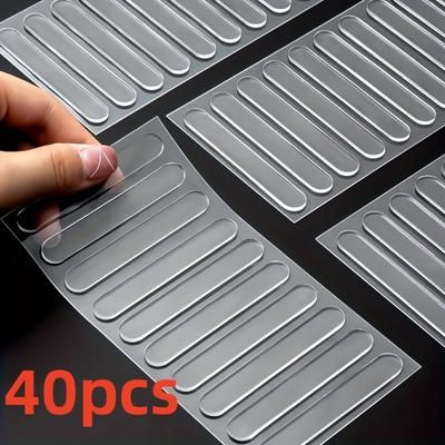 TEMU 40pcs Clear Silicone Cabinet Door Bumpers - Self-adhesive Rubber Stoppers For Noise Reduction, Scratch Prevention & Protection