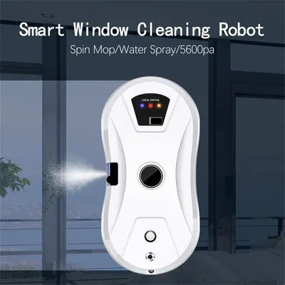 Robot per la pulizia delle finestre, spruzzo d'acqua, robot aspirapolvere per finestre ultrasottile,
