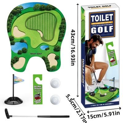 TEMU 1 Set Toilet Golf Scene Leisure Entertainment Sports Mini Set, Men's , Family Practical Indoor Golf Set