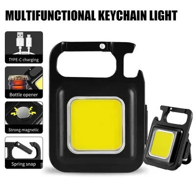 Mini LED Light Flashlight Keychain Multifunctional Portable COB Camping Lamps USB Charging Work Lights Fishing Hiking Lanterna