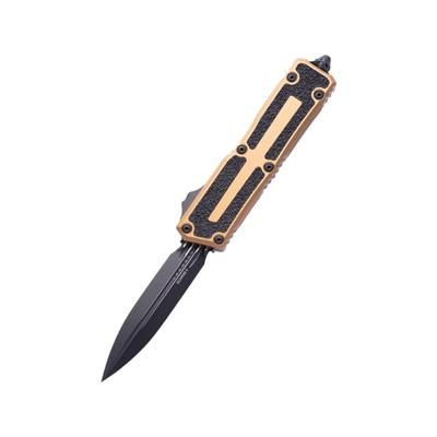 Microtech Scarab II Gen III D/E Black Standard 3.95in Folding Knife Tan 1280-1TA