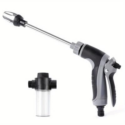 TEMU High-pressure Washer With Foam Cannon | Long Handle Spray , Durable Plastic For Cars, Trucks, Suvs, Garden & Outdoor Cleaning, Without Battery