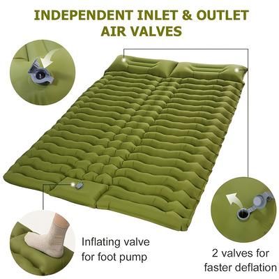 TEMU Inflatable Sleeping Pad With Pillow For Camping, Hiking Outdoor Double Travel Bed Air Mattress