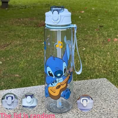 TEMU 1pcsdisney/stitch-27oz Water Bottle, New Summer Anti-fall, Portable With Handle, Student Water Cup, Cute Cartoon Design, A Gift For .