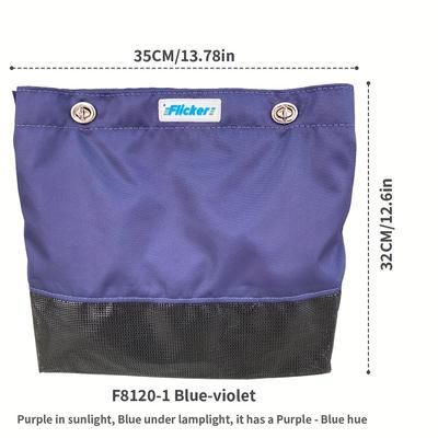 TEMU 1 Flicker Heavy-duty Black Mesh Canvas Rope Anchor Bag With Purple Accents - Reinforced Polyester, Space-saving Design For , Ideal For Boats & Shore Lines