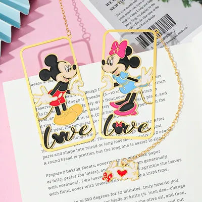 1/2PC Mickey Mouse metal bookmark brass vintage student stationery daughter graduation gift opening reading accessories