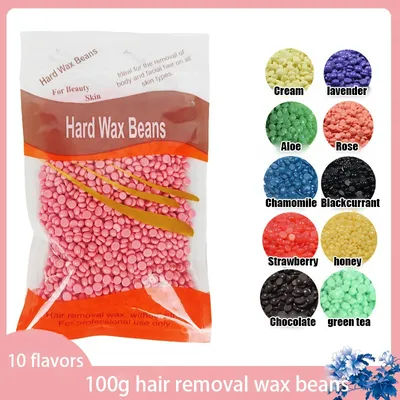 100g Depilatory Hard Wax Beans Hot Beads with Natural Ingredient Hard Body Wax Beans for All Body and Bikini Areas