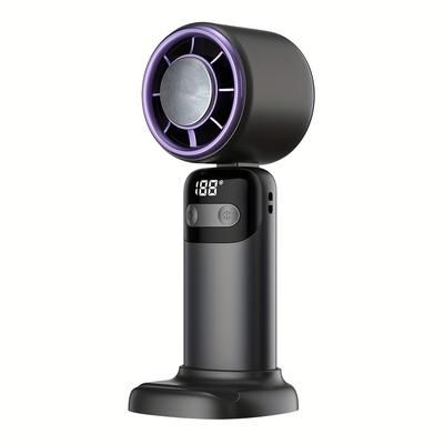 TEMU Mini Handheld Fan (with Ice Cooler), Fast Cooling Ice Sensor Fan, Usb Rechargeable Personal Fan, 0-100 Speed Adjustable, Portable Handheld Fan For Traveling, Outdoor, Office And Work