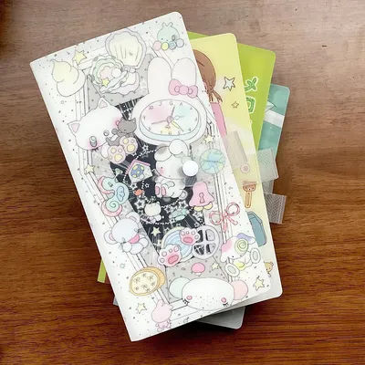 A5 half Sticker Storage Album Kawaii Animal Folder Cute Sticker Storage for Scrapbooking Material Storage 40 Pages