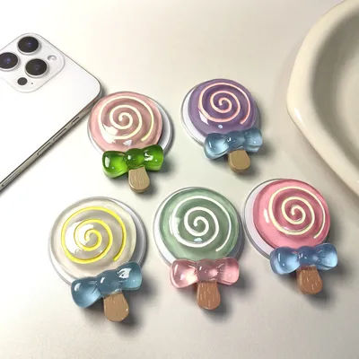Korean Cute Colorful Lollipop Phone Holder Griptok Support For iPhone Samsung Cases Grip Tok Socket