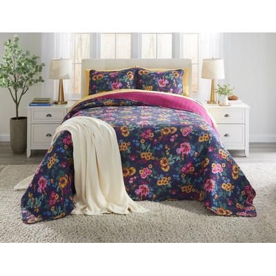 BH Studio Reversible Quilted Bedspread by BH Studio in Multi Garden Floral (Size KING)