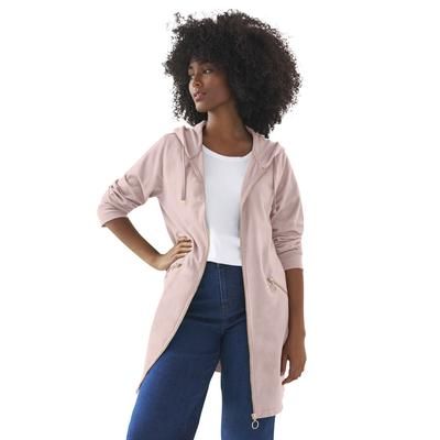 Plus Size Women's French Terry Zip-Front Hoodie With Zip Pockets by ellos in Wood Rose Pink (Size 30/32)