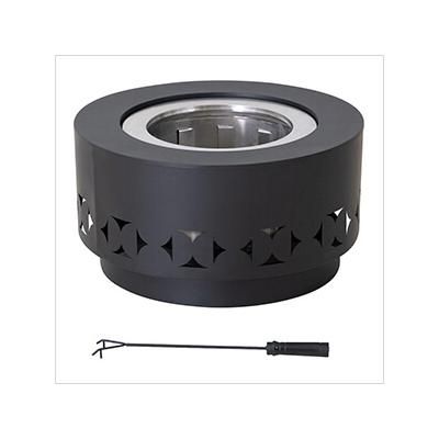 Sunjoy Group 28-Inch Black Steel Wood Burning Outdoor Smokeless Fire Pit