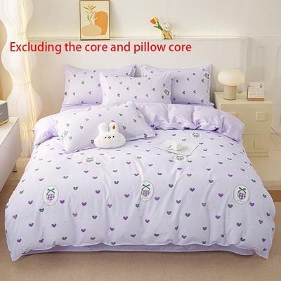 TEMU Light Luxury, Light Beige-friendly And Comfortable. Machine Washable. Four-piece Set: Duvet Cover, Fitted Sheet, Pillowcase. Suitable For All , Bedroom, Dormitory. Duvet Insert Not Included