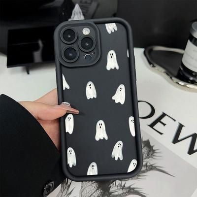 TEMU White Little Creative Pattern, New Ladder Mobile Phone Case, Interesting And Chic, Simple And Fashionable Trend Men And Women Gift Mobile Phone Case Suitable For Iphone