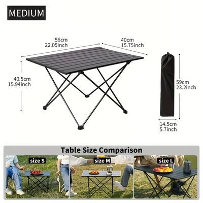 TEMU Heavy-duty Foldable Table With Thick - No Assembly Portable Outdoor Table For Camping, Patio, Office - Quick Setup & Space-saving Design