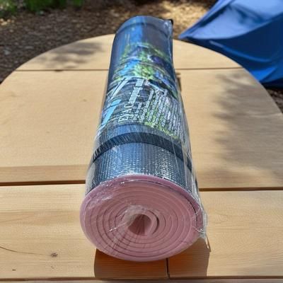TEMU 1pc Eva Covered Aluminum Foil Multifunctional Outdoor Picnic Mat, 6mm Thick, 0.6cm, Solid Color, Silvery, Mixed Color, For Indoor Yoga, Outdoor , Crawling
