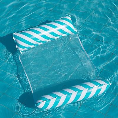TEMU 1pc Of 4-tube Inflatable Floating Lounger, Durable Pvc Material, Foldable With Backrest, Mixed Colors, Suitable For Outdoor Beach And Pool Activities