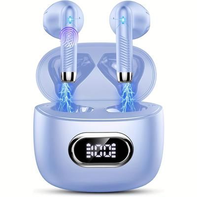 TEMU Wireless Earphones, Wireless 5.3 In Ear Earphones With 4 High- Microphones, 2024 Wireless Earphones, 42 Hour Playback Time, Enc Noise Cancelling Earphones, Led Display Screen For Android/ios