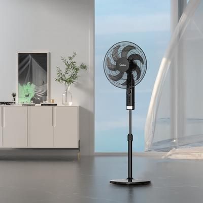 TEMU Midea Base Fan Pedestal Fan Silent Fan With 7 Fan Blades 50w, Adjustable Height And Head - Ideal Fan For Home Or Office Sleeper Use