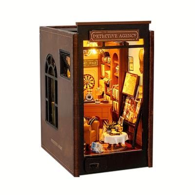 TEMU Bookshelf Dollhouse Kit, 3d Puzzle Model Building Diy Craft Set - The Perfect Christmas Birthday Gift For Boyfriend And Girlfriend (glue And Batteries Not Included)