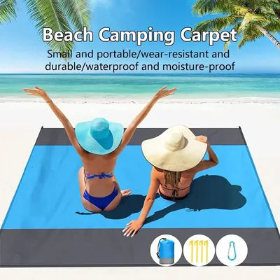 200*210cm Waterproof Beach Mat Extra Large Outdoor Camping Mat Blanket Folding Sand Free Pocket Mattress Portable Picnic Mats