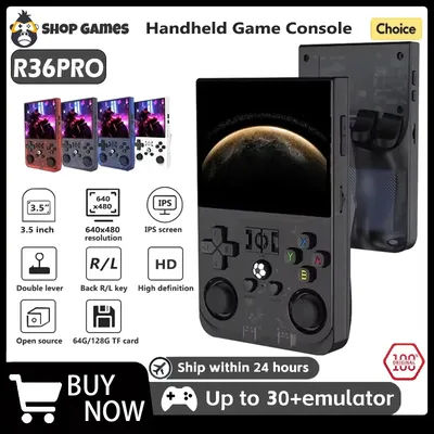 Open Source R36s PRO Retro Handheld Video Game Console Linux System 3.5 Inch IPS Screen Portable Pocket Video Player 128GB Games